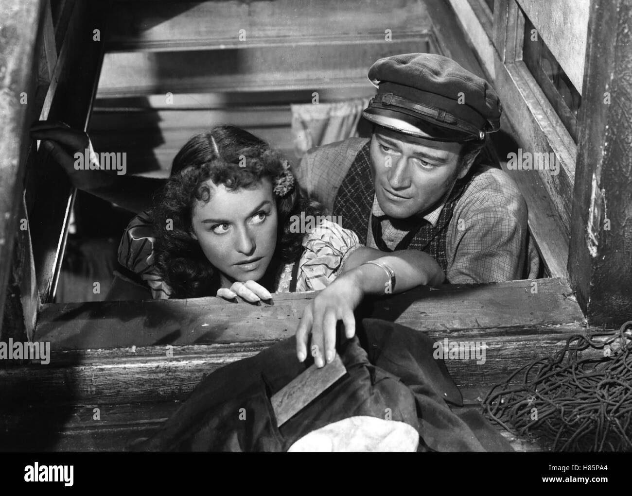 Piraten Karibischen im Meer, (REAP IL VENTO selvaggio) USA 1942, Regie: Cecil B. DeMille, Paulette Goddard, John Wayne, Stichwort: Mütze, Versteck Foto Stock