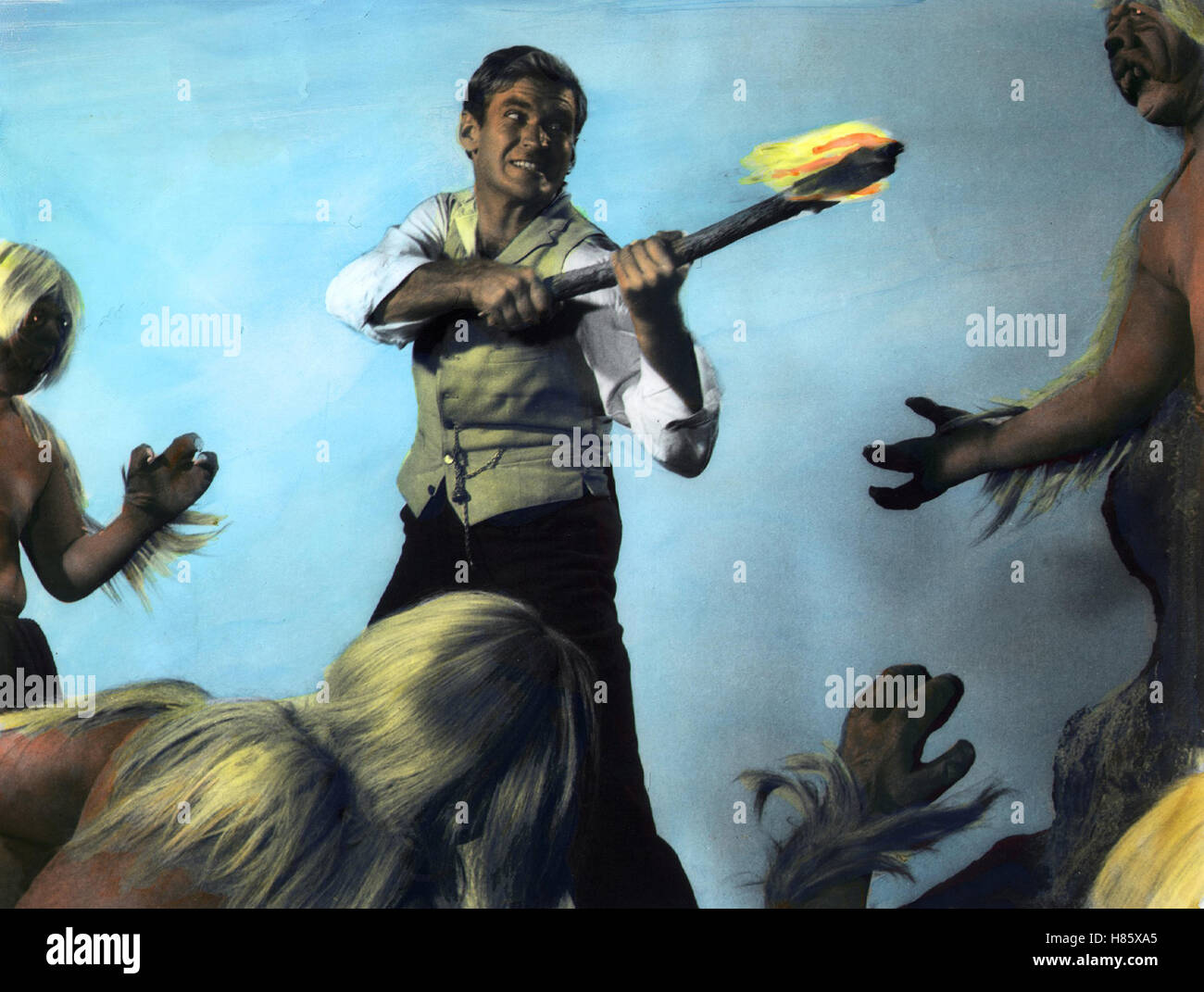 Die Zeitmaschine, (LA MACCHINA DEL TEMPO) USA 1960, Regie: George Pal, Rod Taylor, Stichwort: Monster, Kampf, Feuer, Fackel Foto Stock