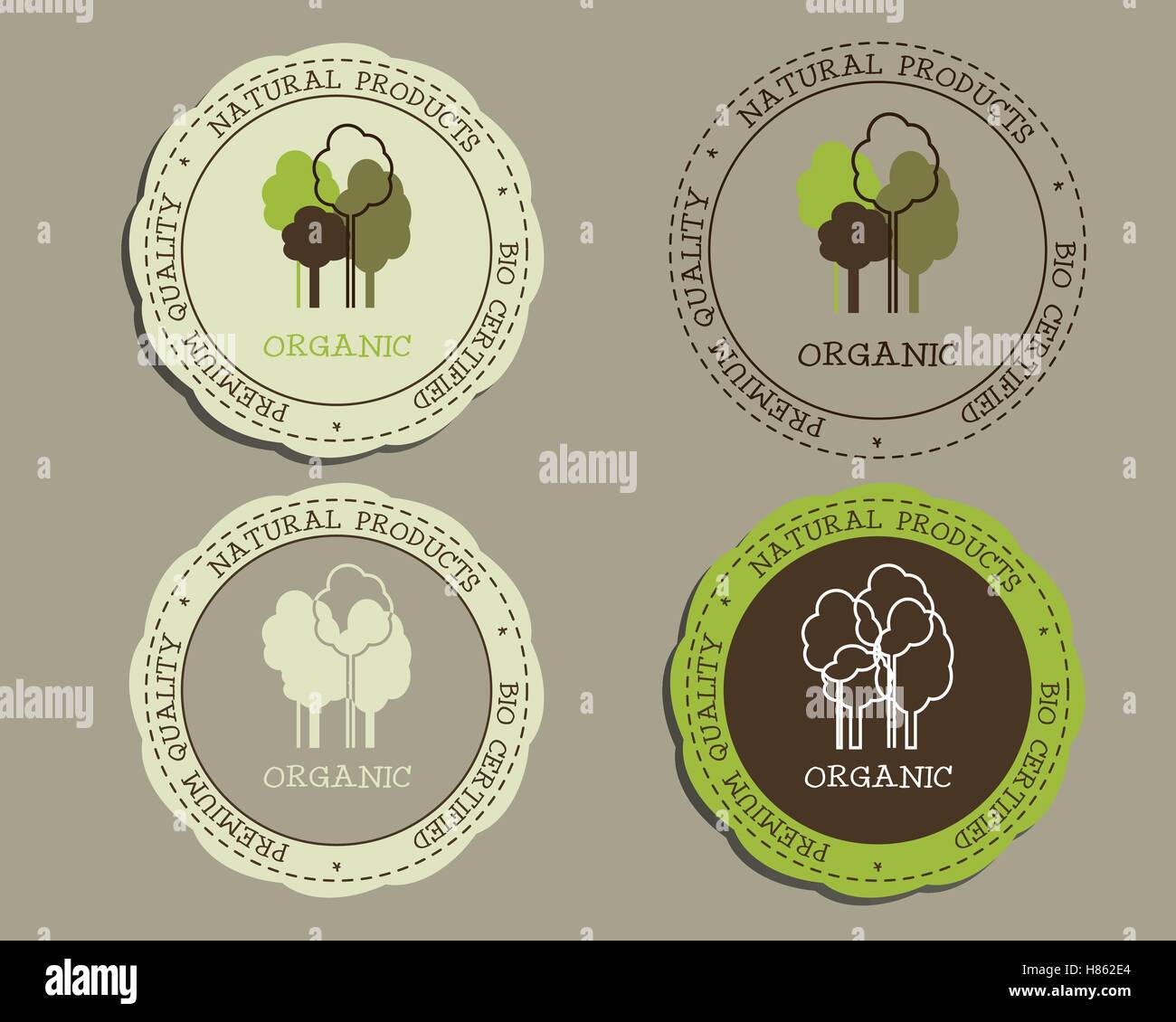 Il logo biologico modelli e distintivi. Per naturale prodotti shop e altri bio, organico business, temi ecc. Tema di ecologia. Eco Design. Illustrazione Vettoriale Illustrazione Vettoriale