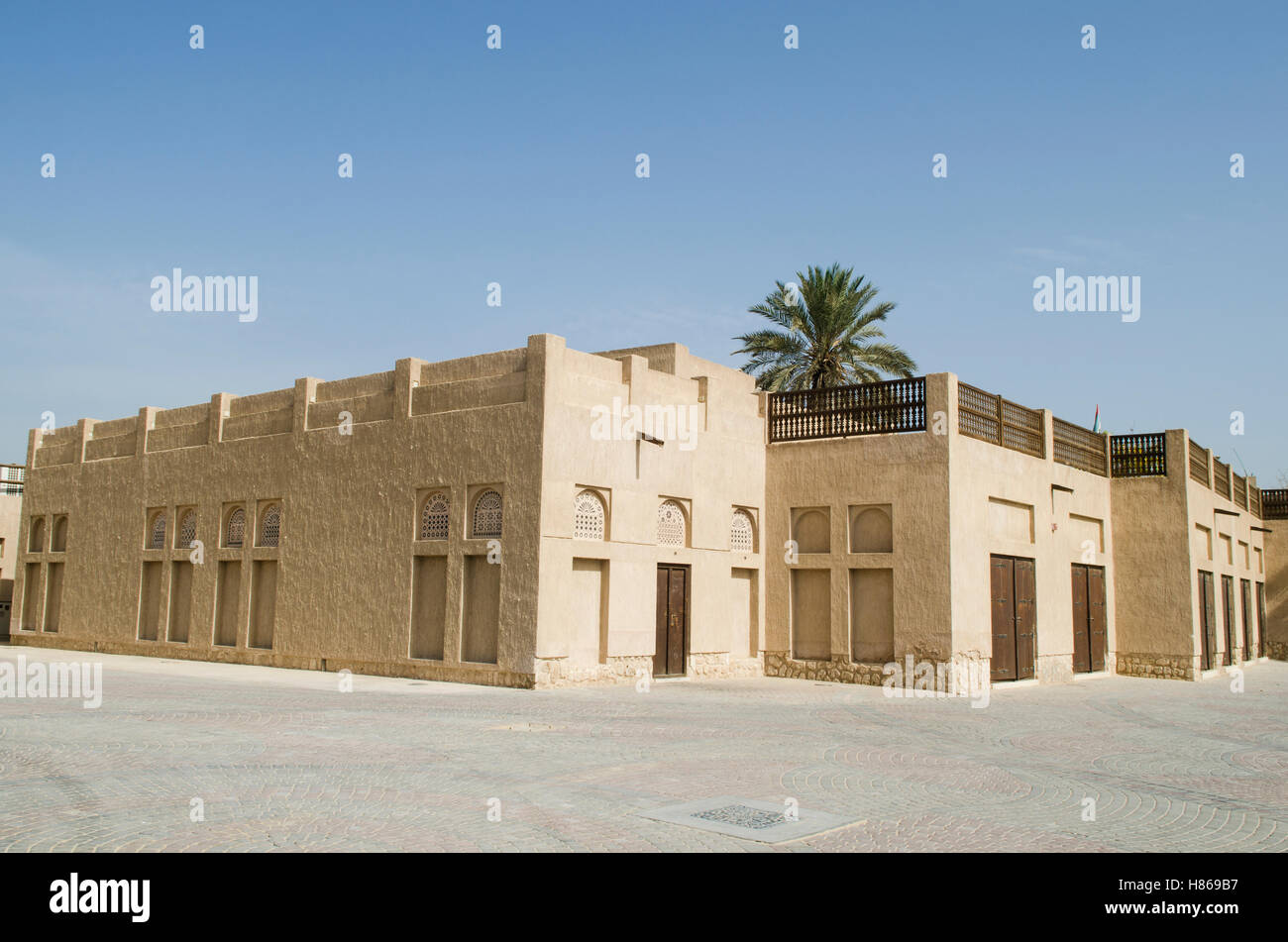 Tradizionale architettura araba Dubai Emirati Arabi Uniti Foto Stock