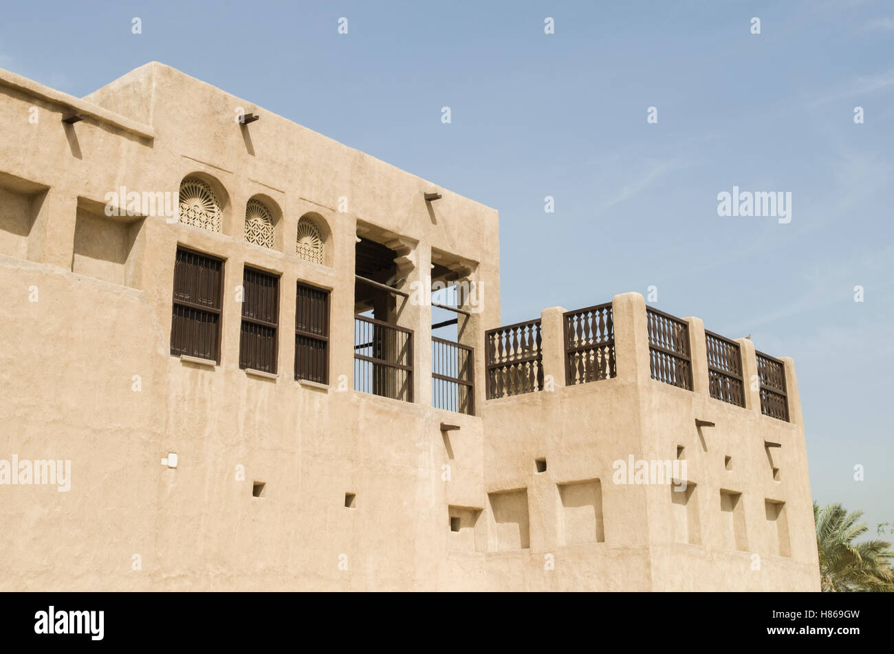 Tradizionale architettura araba Dubai Emirati Arabi Uniti Foto Stock