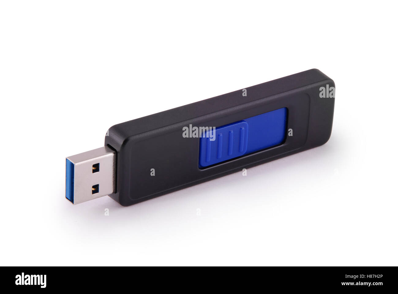 Memory stick USB isolato su bianco. Foto con il tracciato di ritaglio Foto Stock