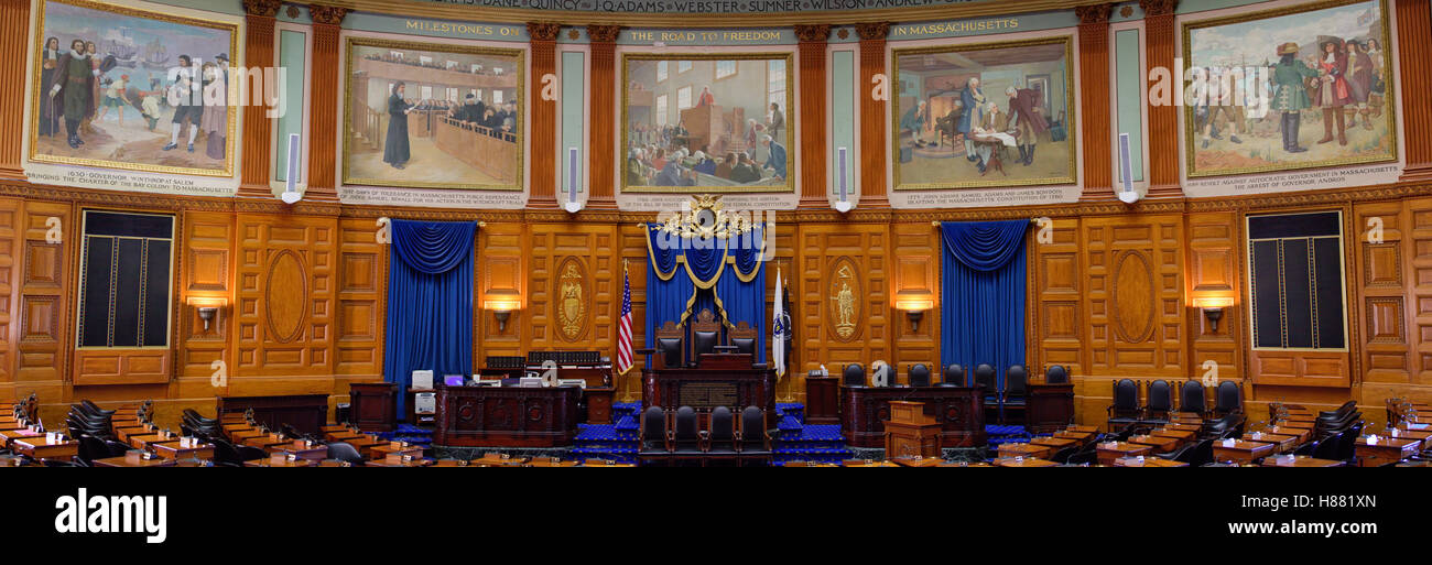 Casa della Camera dei Rappresentanti, Massachusetts State House, Boston, MA, Stati Uniti d'America Foto Stock
