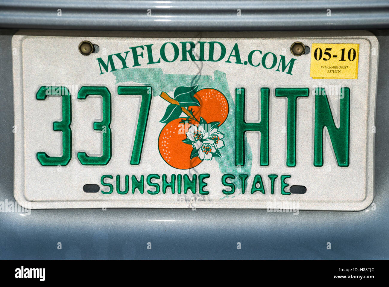 Numero di targa, Florida, Stati Uniti d'America Foto Stock