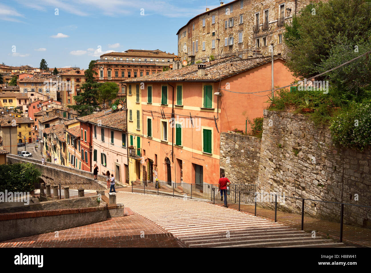 Nel centro storico della città di Perugia, Umbria, Italia Foto Stock