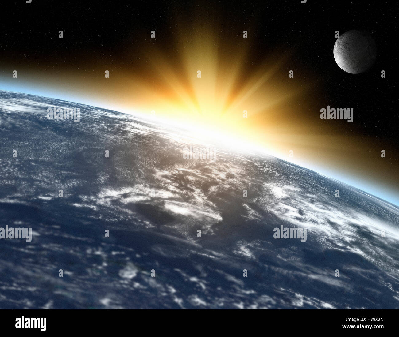 Esplosione solare nello spazio Foto Stock