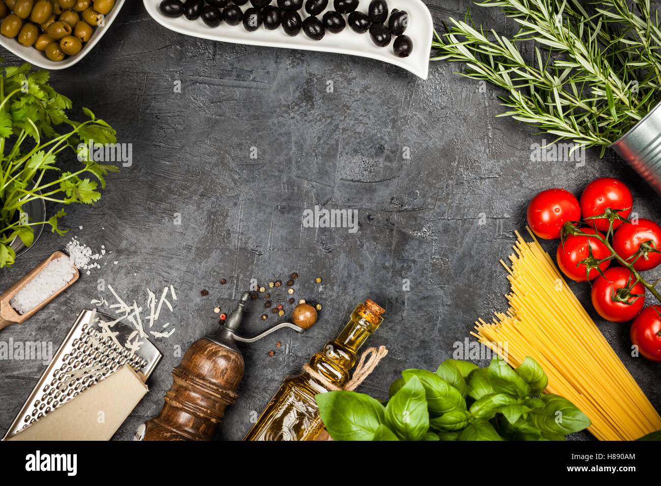 Il cibo italiano ingredienti Foto Stock