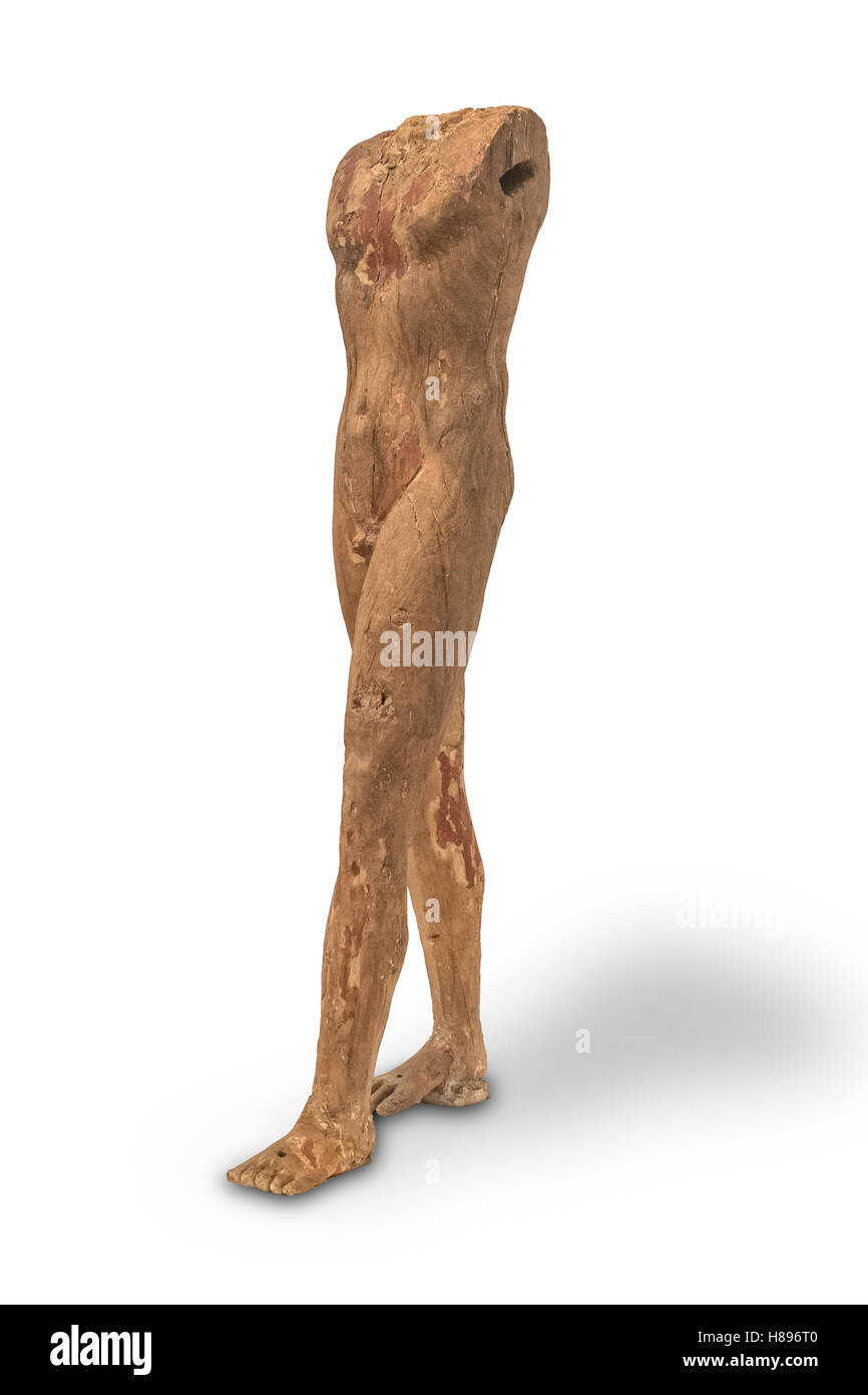 Ka statua.Un di legno la figura di un uomo egiziano,antico regno Dynasty 5, 2494-2345 E.V. Foto Stock