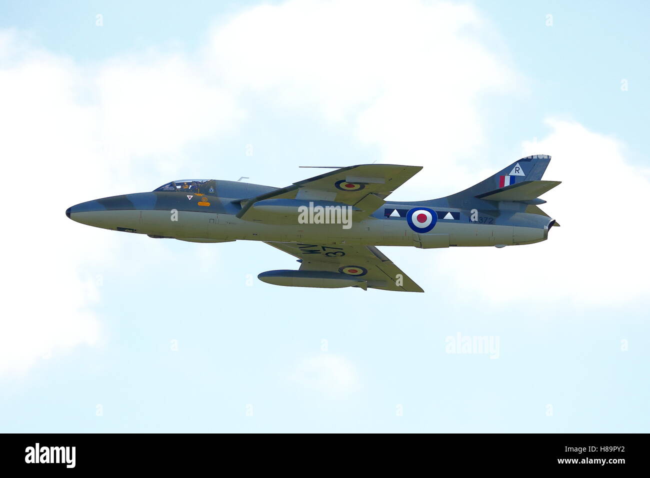 Hawker Hunter T.7 WV372 fatto una comparsa al Old Warden, REGNO UNITO Foto Stock