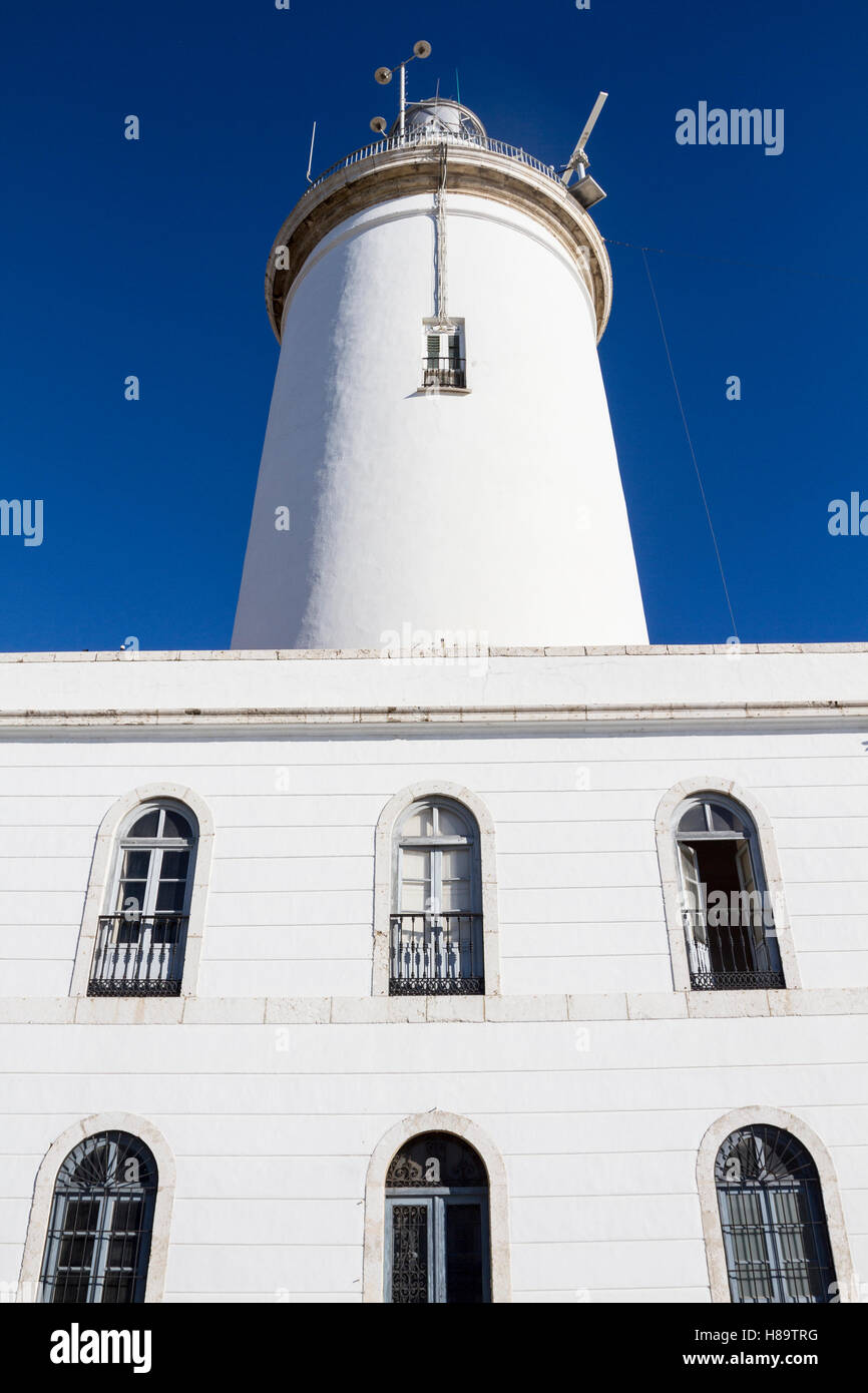 'La Farola' faro in Málaga, Spagna Foto Stock