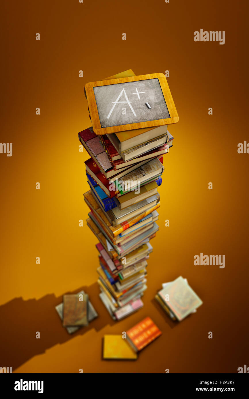 pila di libri Foto Stock
