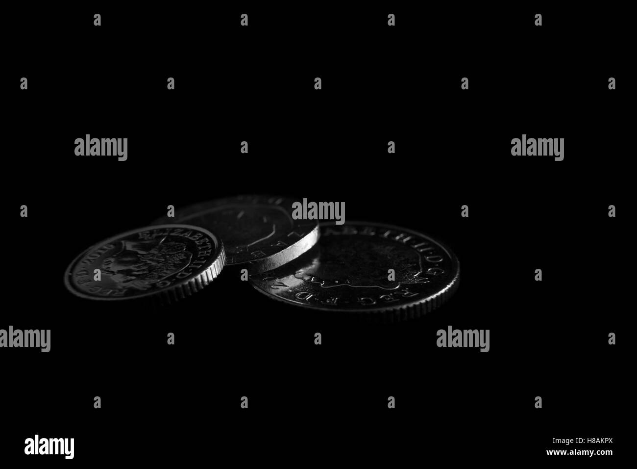 Monete britanniche Foto Stock