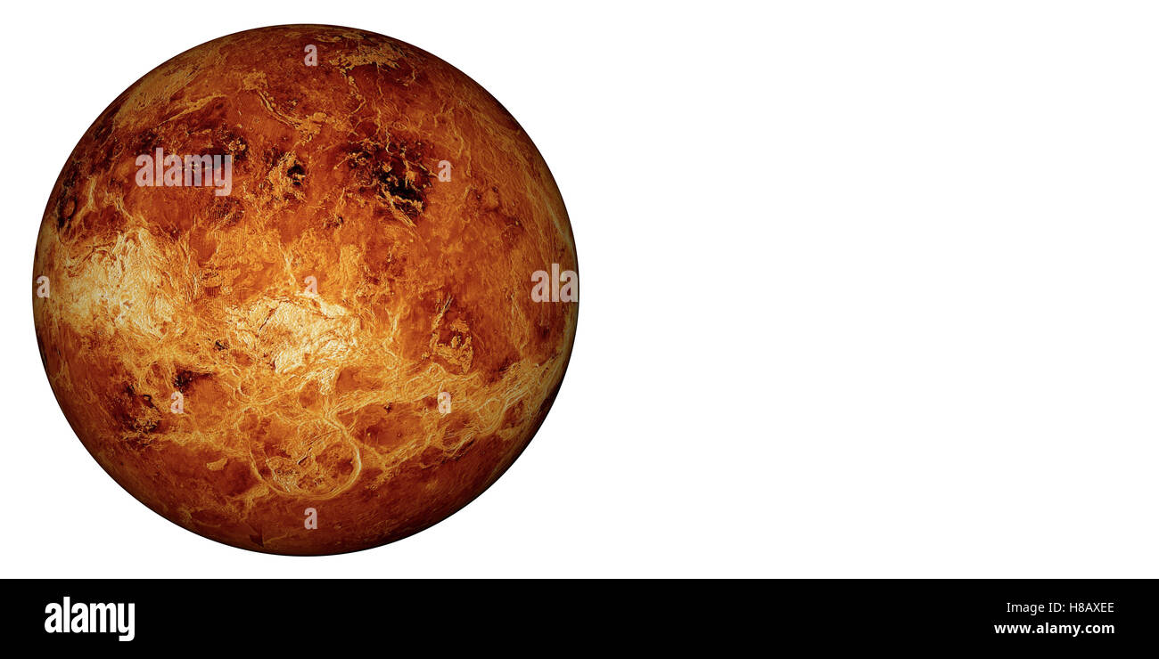 3D render il pianeta Venere su uno sfondo bianco, ad alta risoluzione. Foto Stock