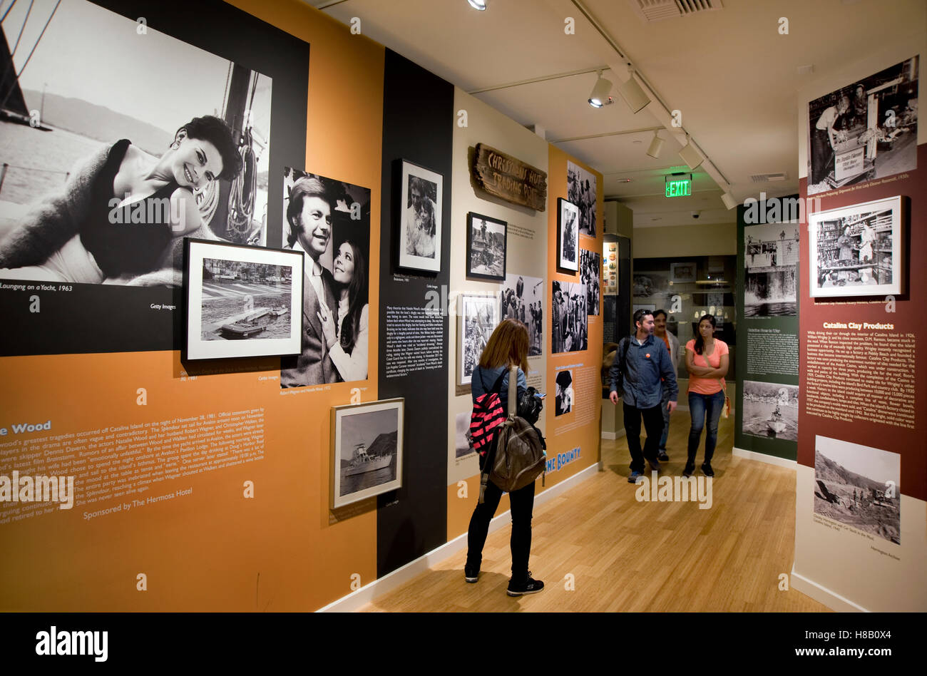 Visualizzare riguardante la misteriosa morte di attrice Natalie Wood al Catalina Island Museum Foto Stock