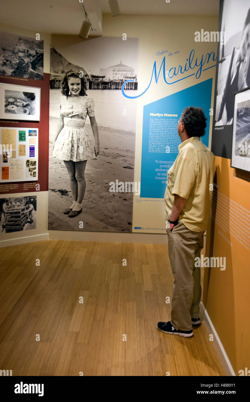 Vintage allargata foto di Marilyn Monroe a Catalina Island Museum Foto Stock