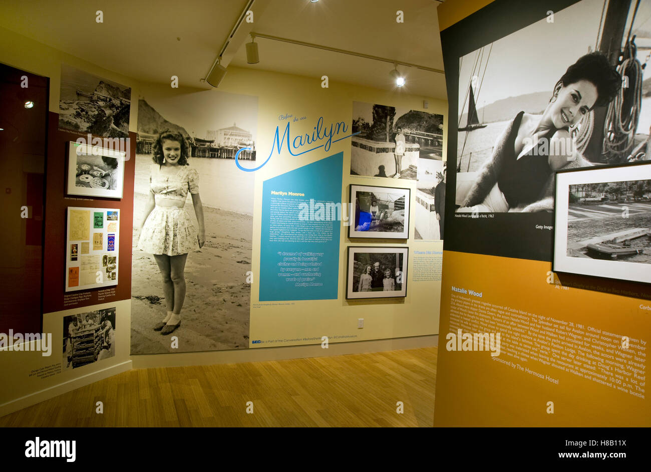 Il Museo di Catalina funzionalità vengono visualizzate sulle stelle del cinema Marilyn Monroe e Natalie Wood in Avalon sull isola Catalina Foto Stock