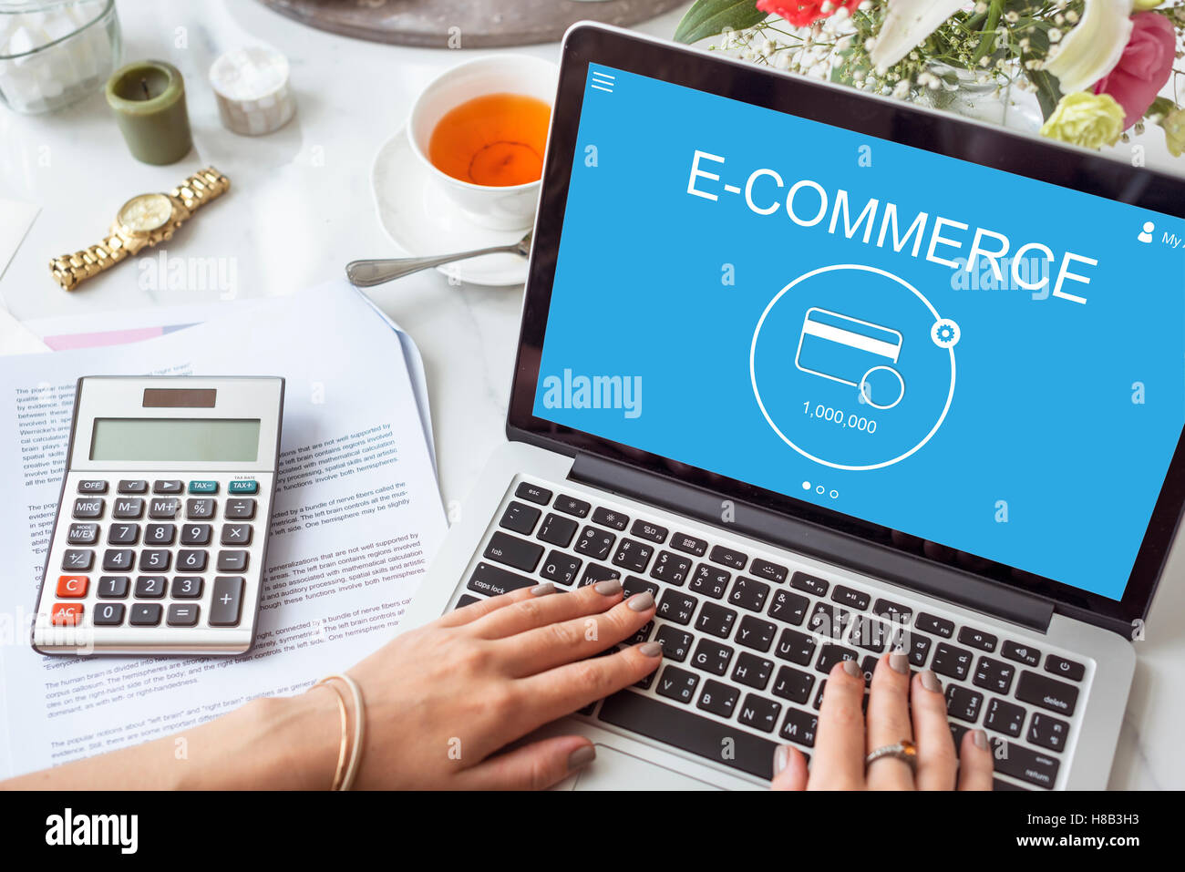 E-Commerce Pagamento Online Internet Banking Concept Foto Stock