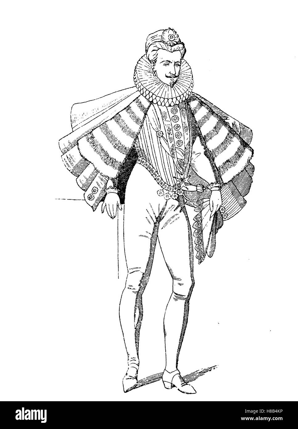Enrico III di Francia, che indossa un costume del Les Mignons, Storia della moda, costume storia Foto Stock