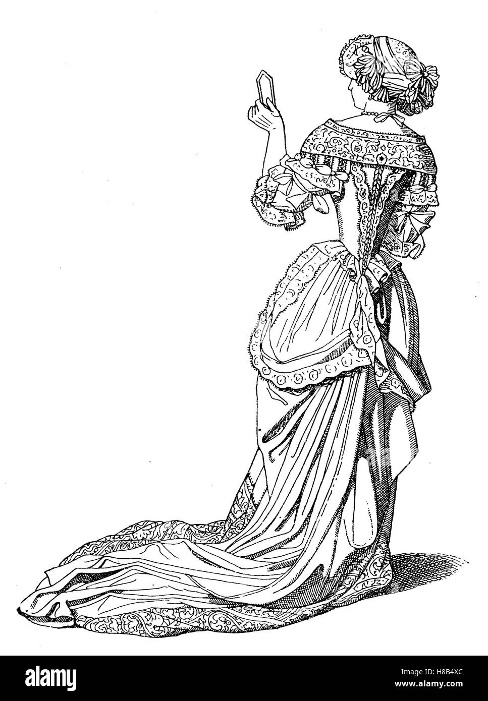 Signora francese im Jahre 1675, Storia della moda, costume storia Foto Stock