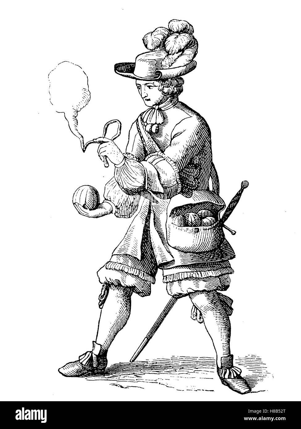 Granatiere von 1670, Francia, Storia della moda, costume storia Foto Stock
