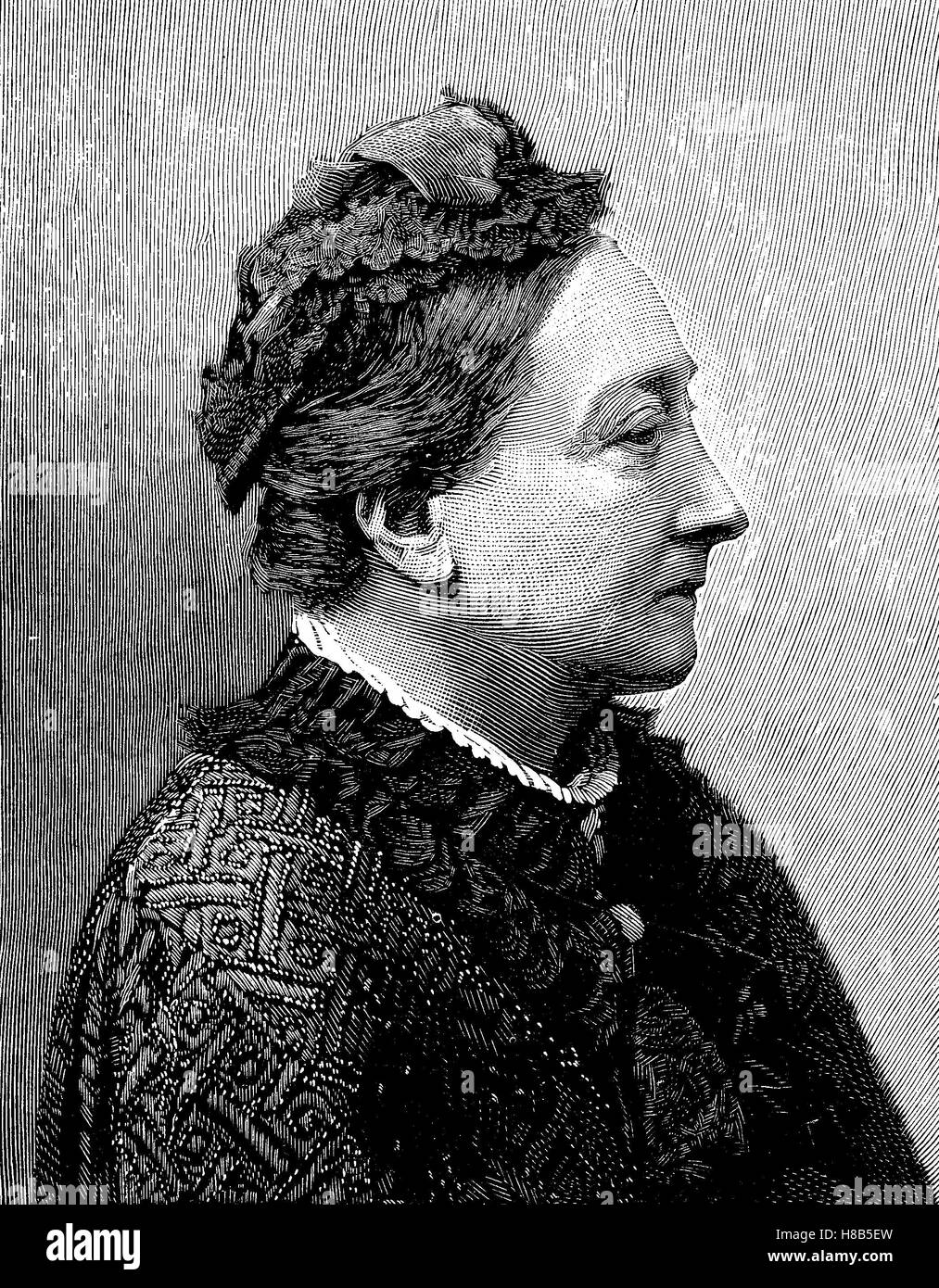 La Principessa Luisa di Sax-Gotha-Altenburg, Louise Dorothea Paolina Carlotta Fredericka Auguste; 21 Dicembre 1800 - 30 agosto 1831, è stata la moglie di Ernst I, Duca di Saxe-Coburg e Gotha e la madre del Duca Ernst II e il principe Albert, marito della Regina Victoria. Ella è anche la grande paterno-bisnonna di Elizabeth II., Xilografia dal 1892 Foto Stock