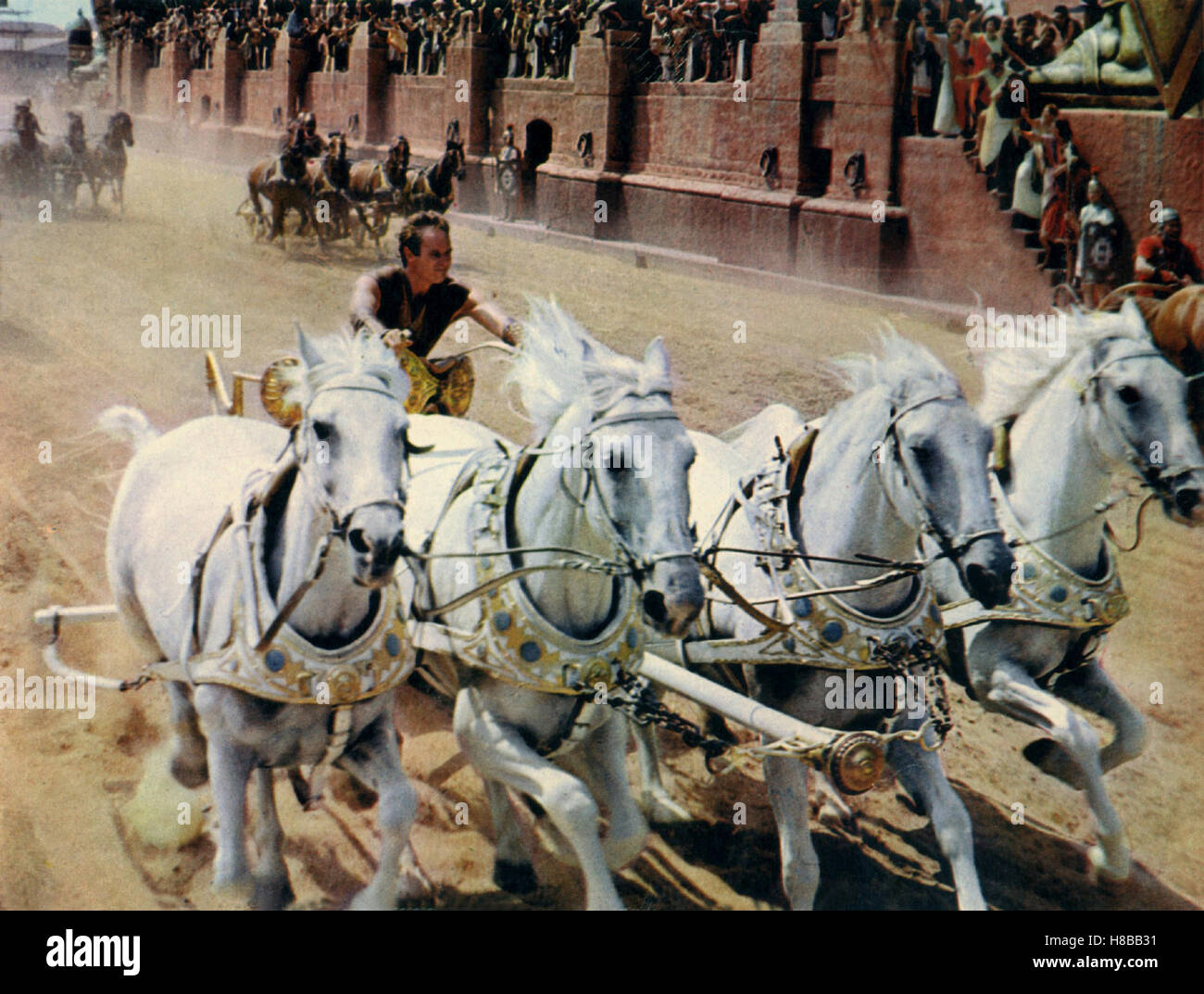 Ben Hur, (BEN HUR) USA 1959, Regie: William Wyler, Charlton Heston, Chiave: Wagenrennen, Pferde, Schimmel, Foto Stock