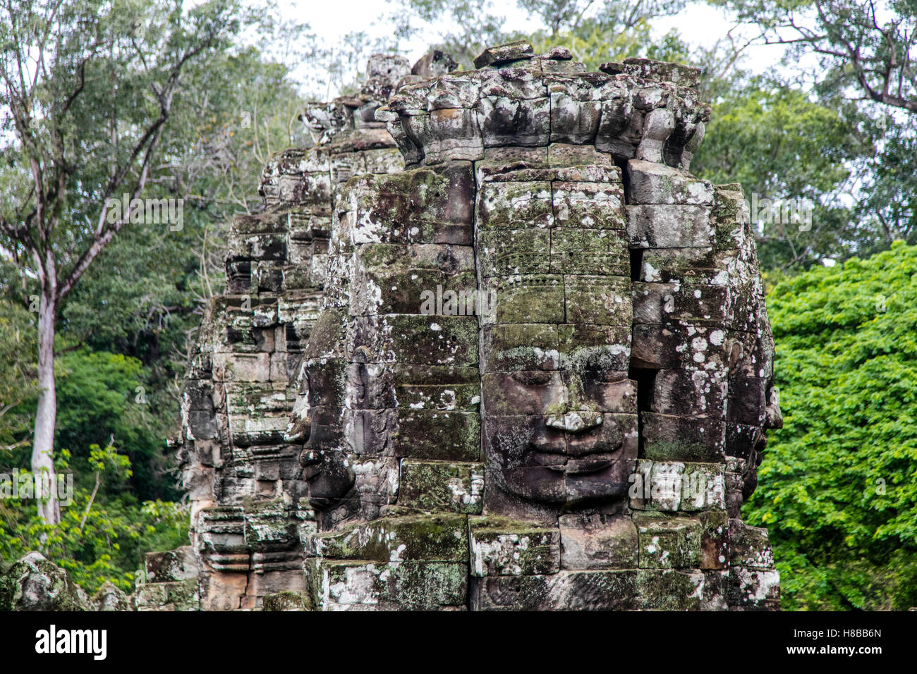 Angkor Thom, tempio Bayon, Angkor, Cambogia Foto Stock