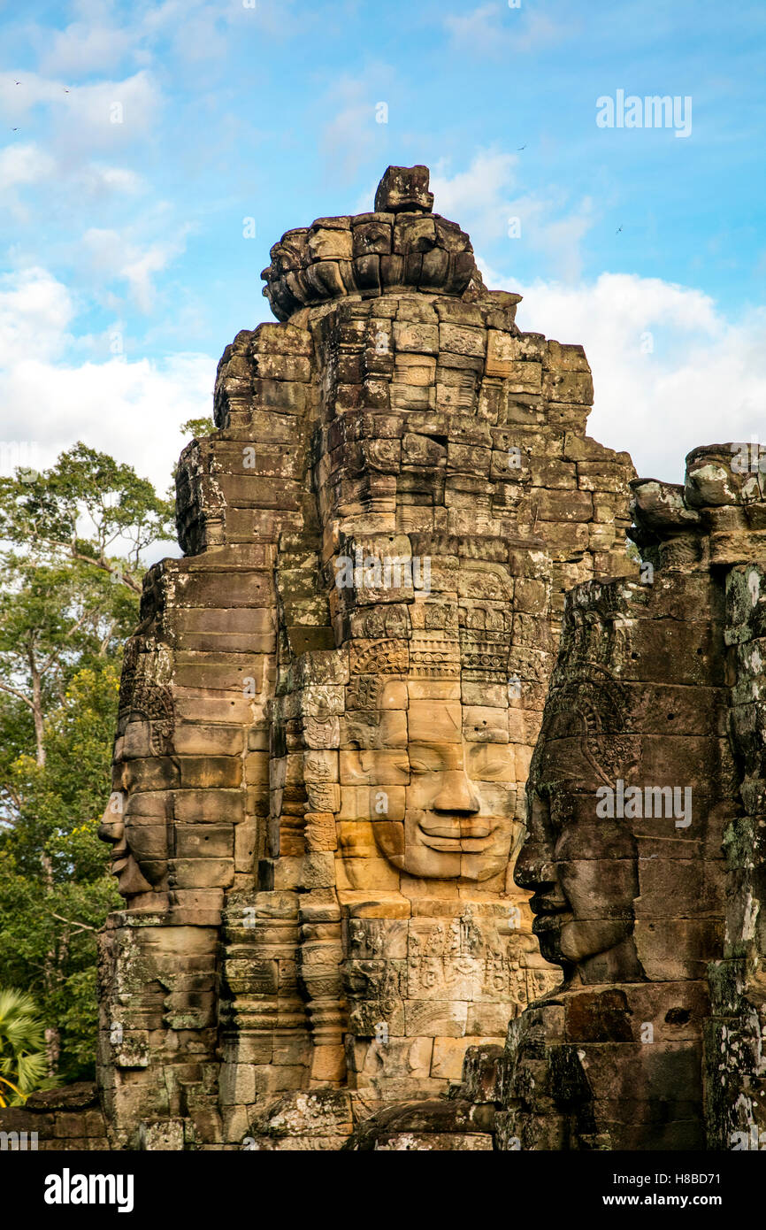 Angkor Thom, tempio Bayon, Angkor, Cambogia Foto Stock