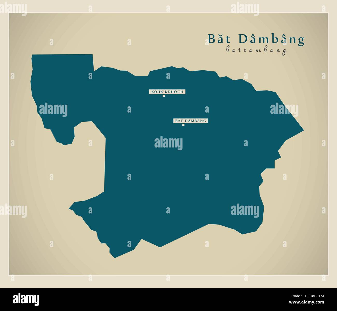Mappa moderno - Bat Dambang KH Illustrazione Vettoriale