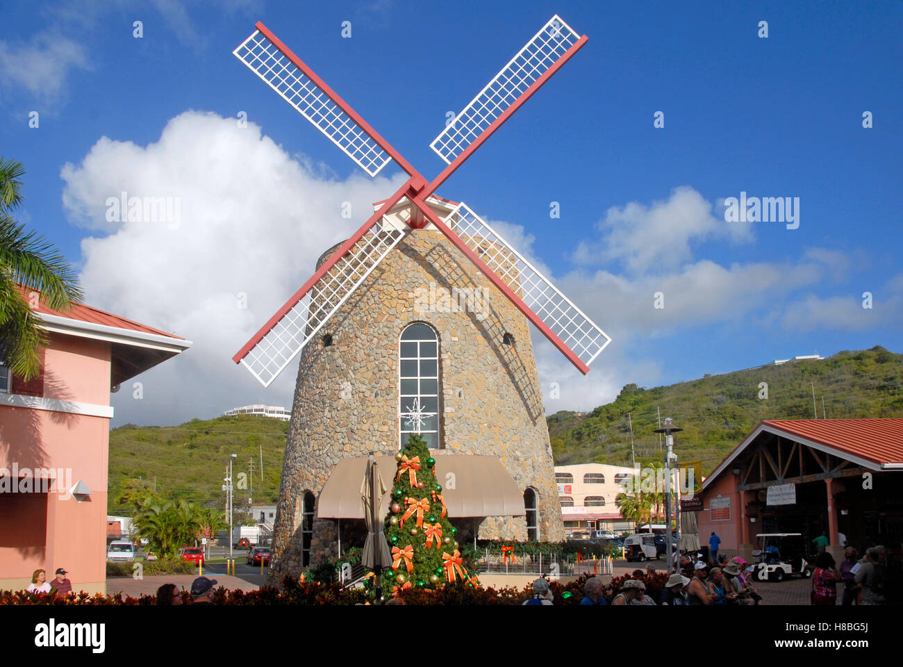 Il mulino a vento, Charlotte Amalie, san Tommaso, dei Caraibi Foto Stock