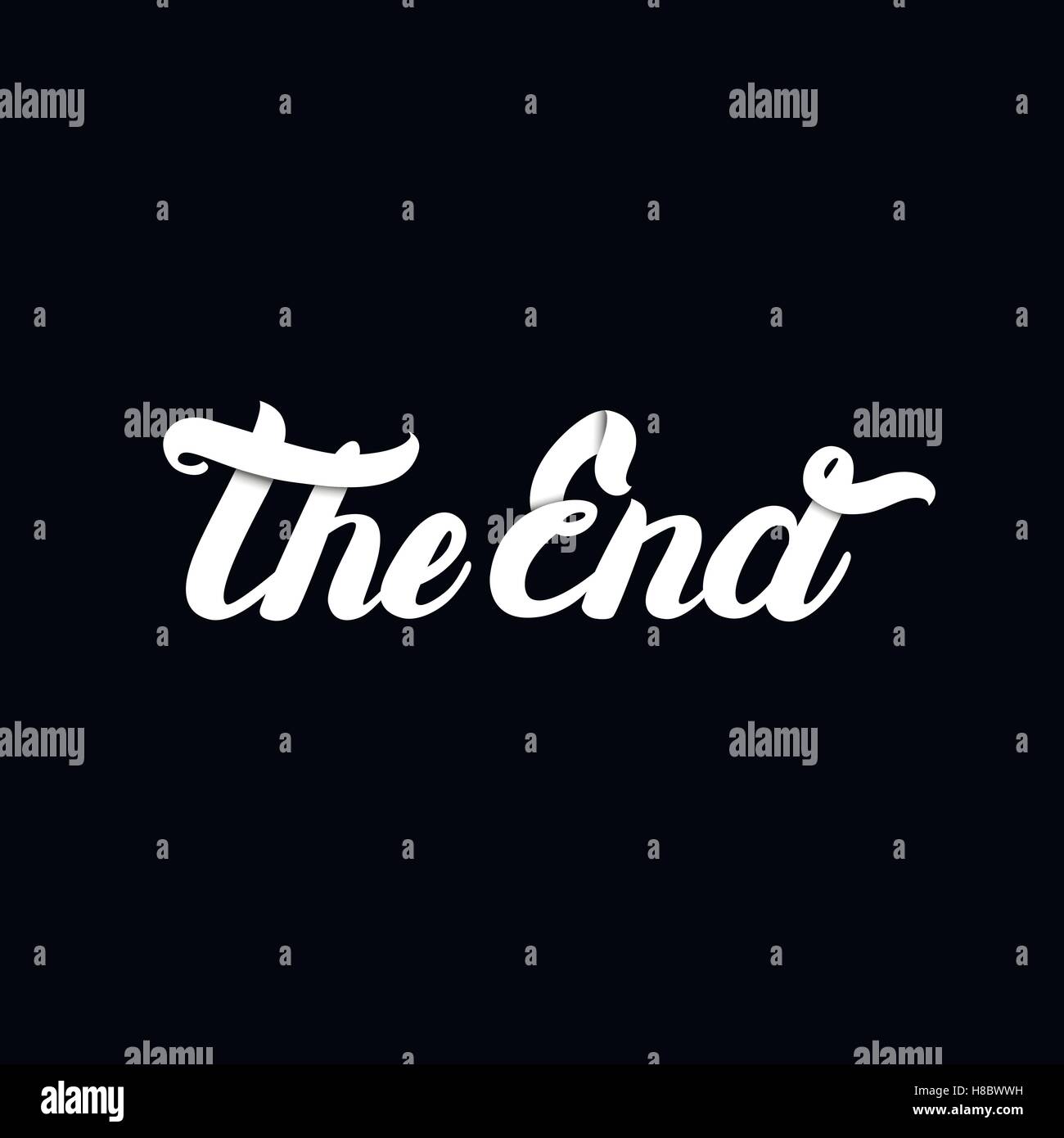 La fine scritto a mano scritte su sfondo nero. Il finale del film lo sfondo dello schermo. Illustrazione Vettoriale. Illustrazione Vettoriale