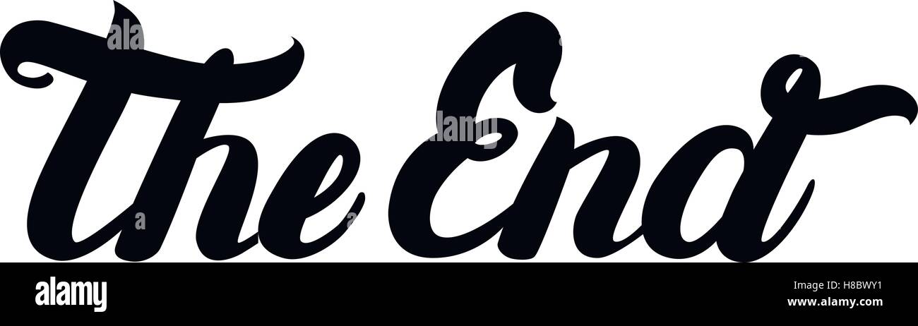 Il finale del film scritto a mano scritte alla fine. Bella la tipografia. Illustrazione Vettoriale. Illustrazione Vettoriale