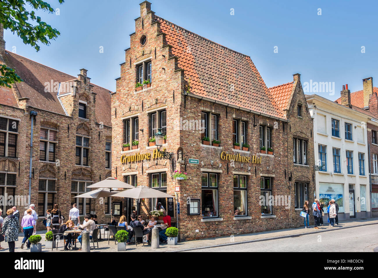 Il ristorante Gruuthusehof Mariastraat, Bruges Foto Stock