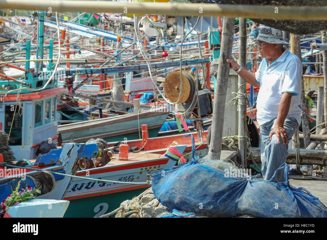 La vita quotidiana del popolo Thai in Hua Hin Tailandia Foto Stock