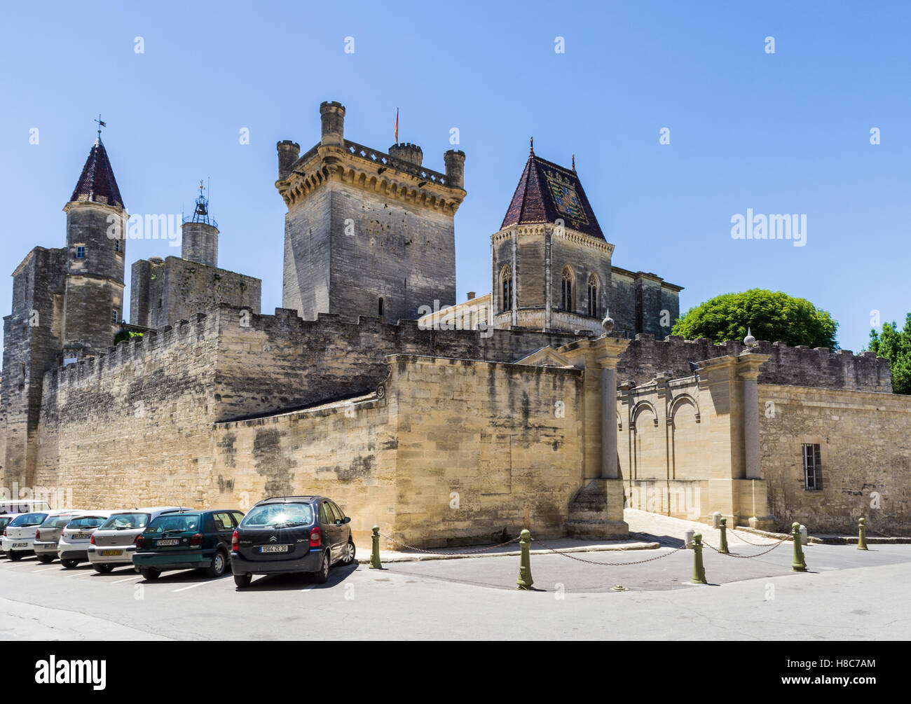 Il Castello del Duca, Le Duché d'Uzès, Uzès, Gard, Francia Foto Stock