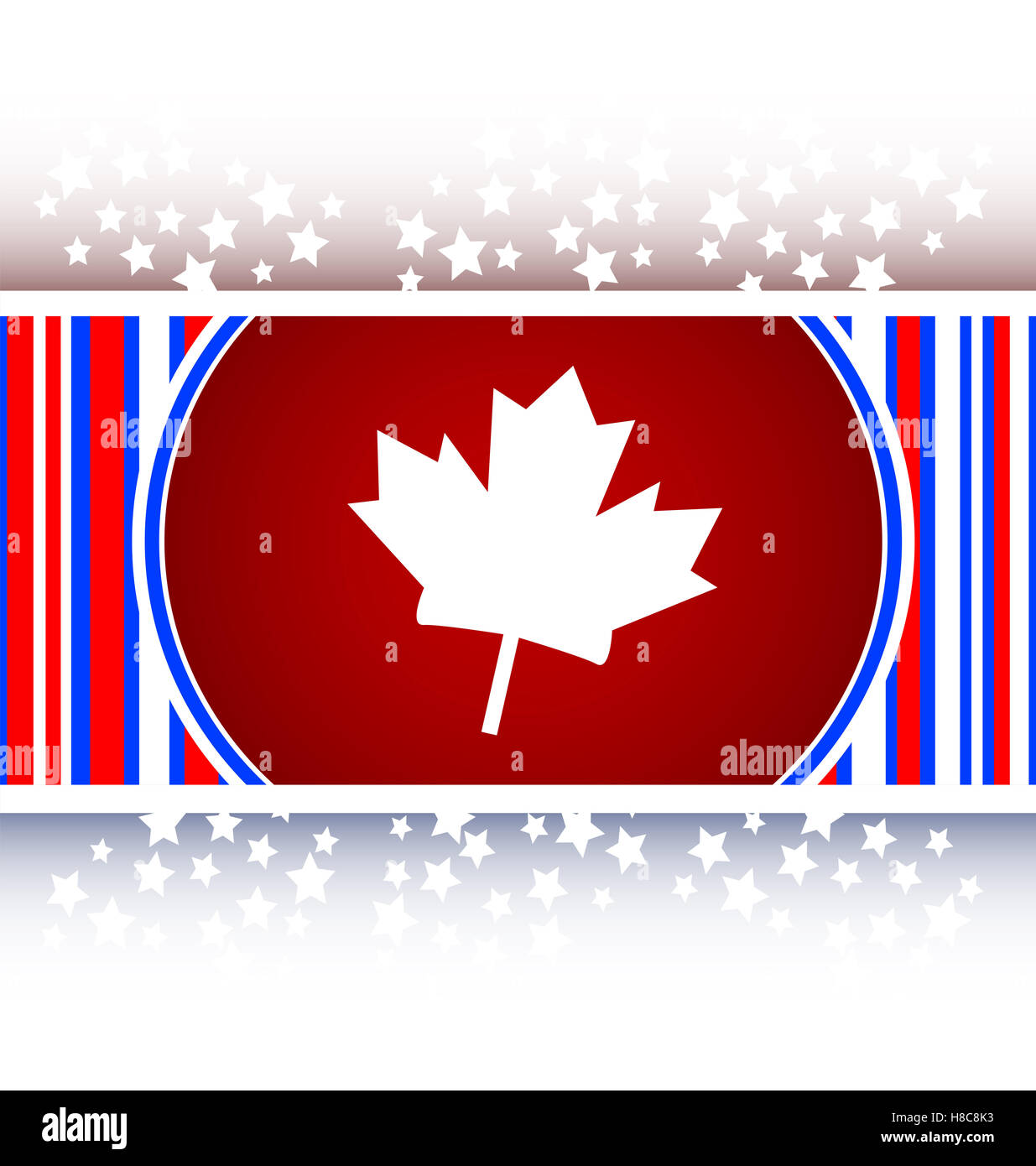 Maple Leaf vetroso icona pulsante WEB Foto Stock