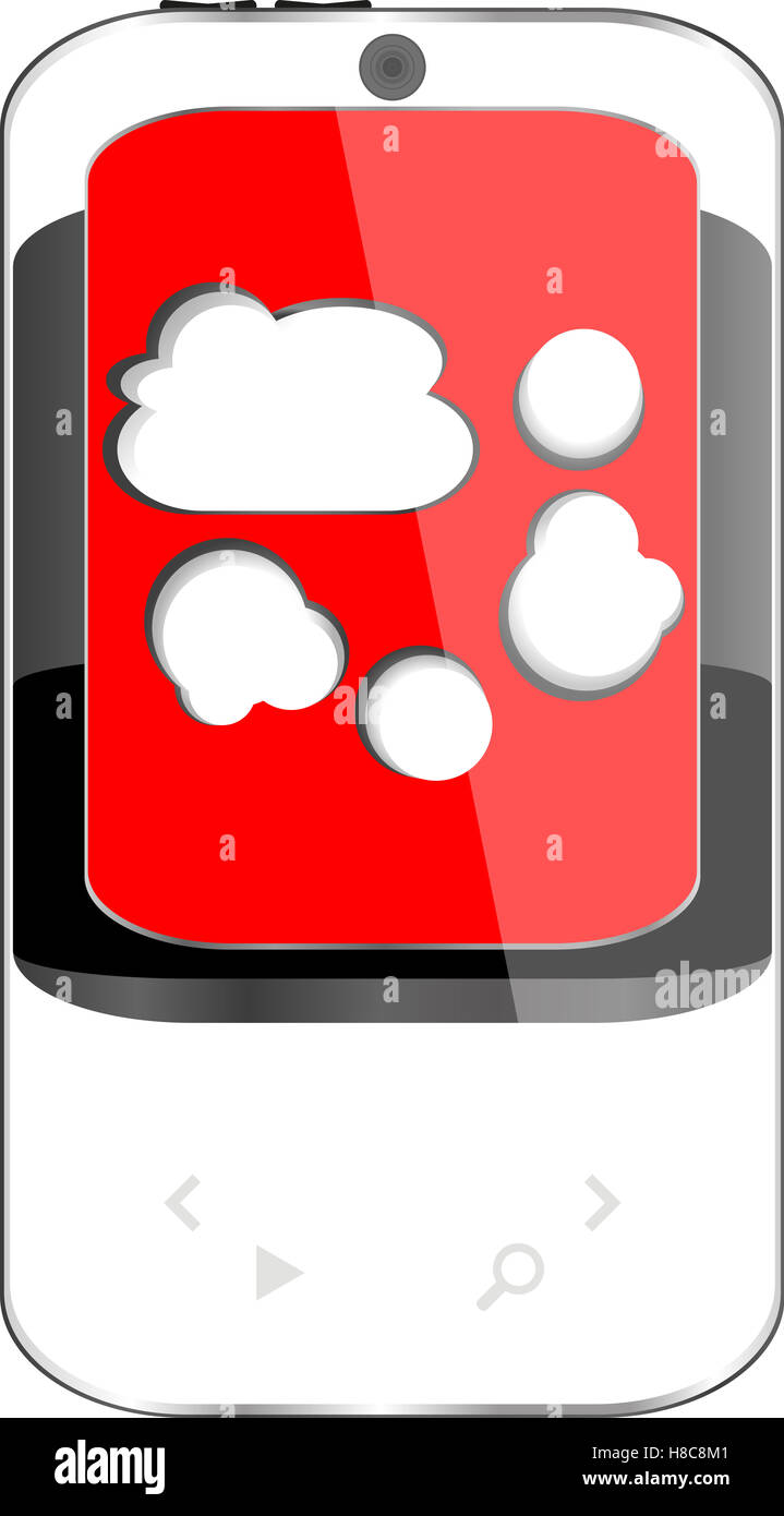 Smartphone con il cloud computing simbolo su una schermata Foto Stock