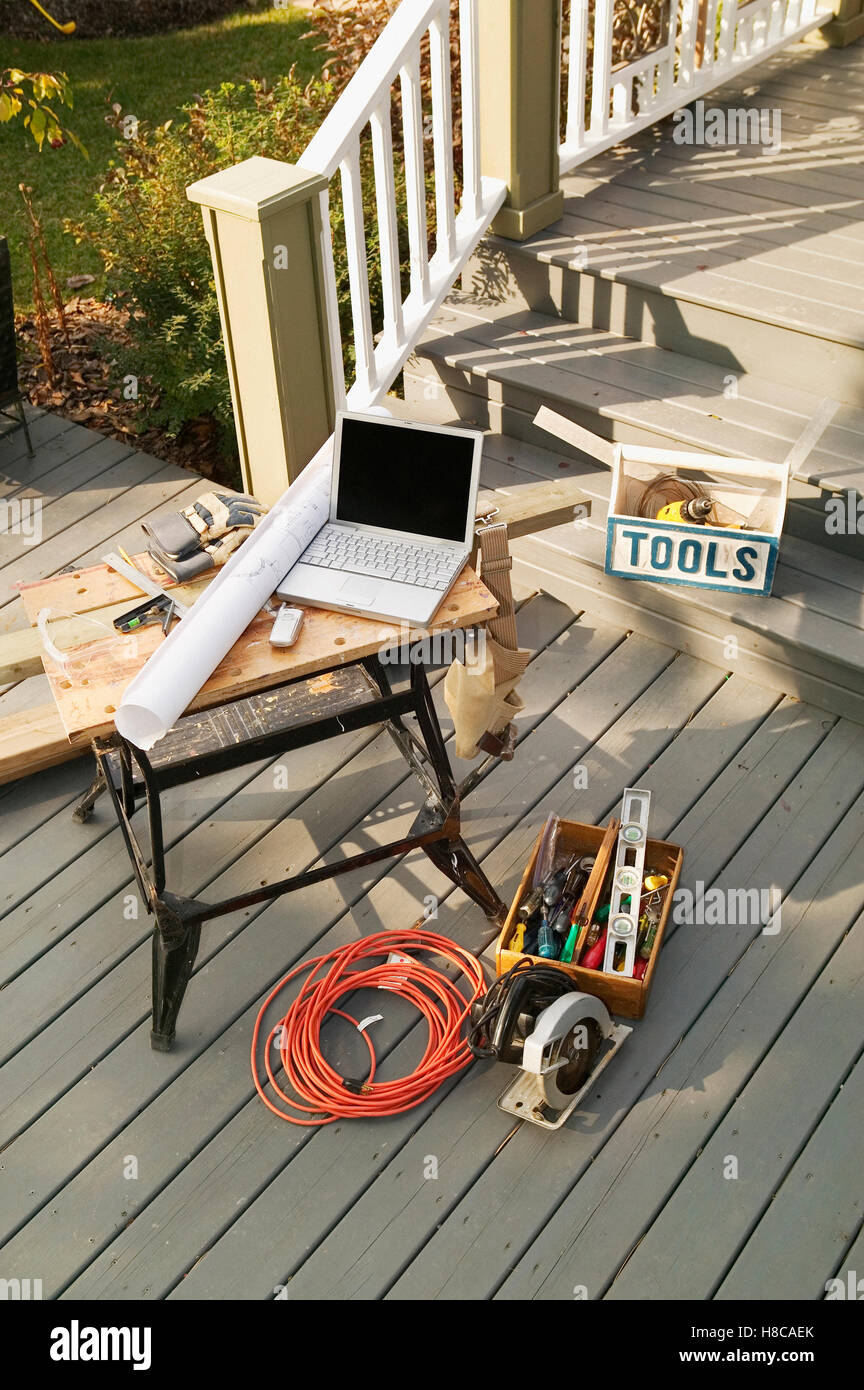 Backyard deck rinnovi Foto Stock