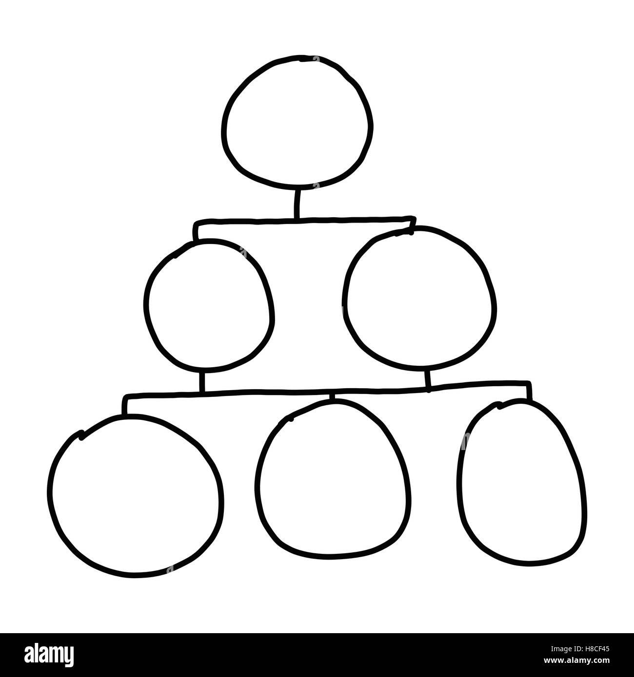 Disegnata a mano a simboli grafici delle forme geometriche grafico per le informazioni di input concetto di profitto in azienda o in Gestione di sistema su Foto Stock