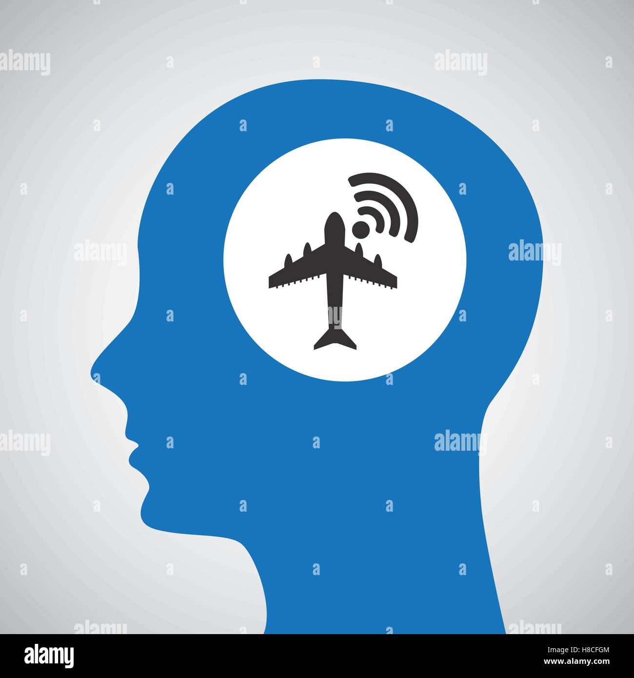 Testa di silhouette airport wifi icona illustrazione vettoriale EPS 10 Illustrazione Vettoriale