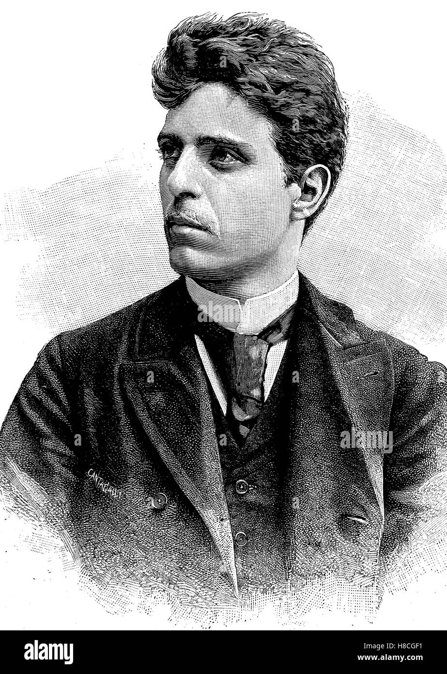 Pietro Antonio Stefano Mascagni; 7 Dicembre 1863 - 2 agosto 1945, è stato un compositore italiano più noto per le sue opere, Xilografia dal 1892 Foto Stock