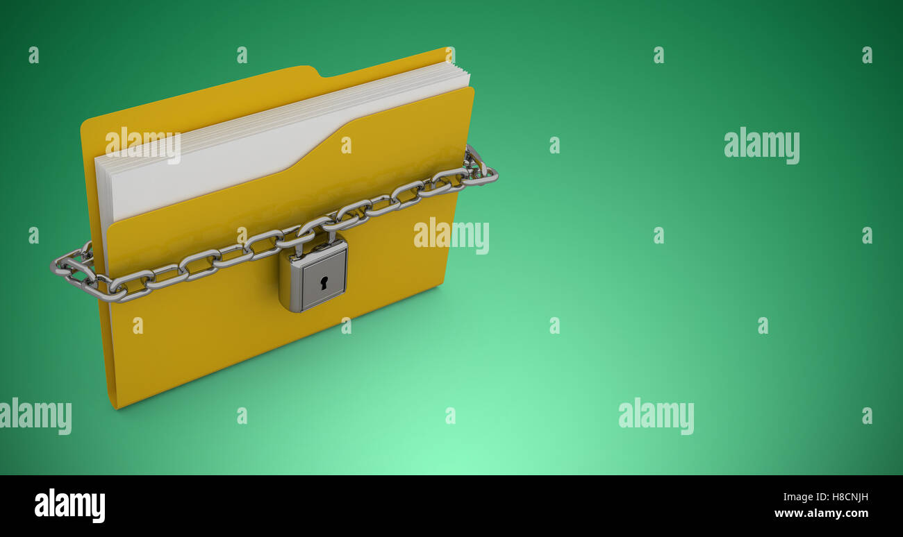Immagine composita di illustrazione di bloccato nella cartella gialla Foto Stock