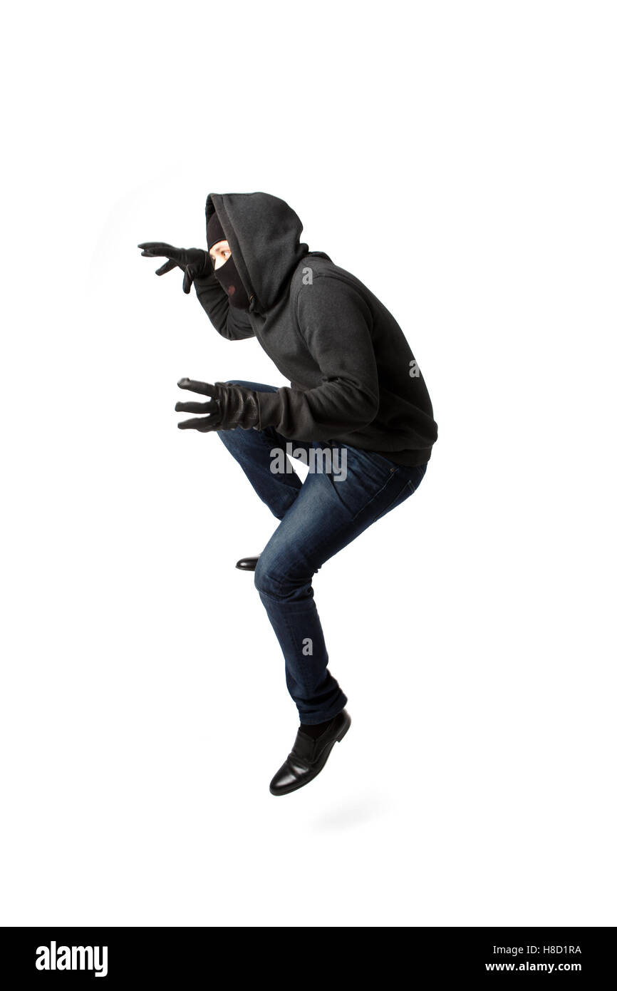 Aggirava ladro nella maschera nera Foto Stock