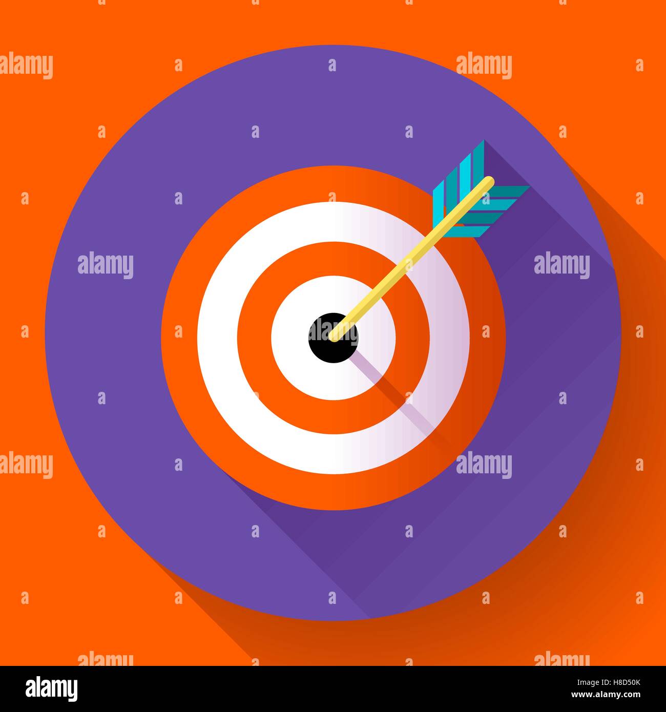 Target Marketing icona. Target con il simbolo freccia. Appartamento moderno concetto di design di banner web, siti web, materiali stampati, infog Illustrazione Vettoriale