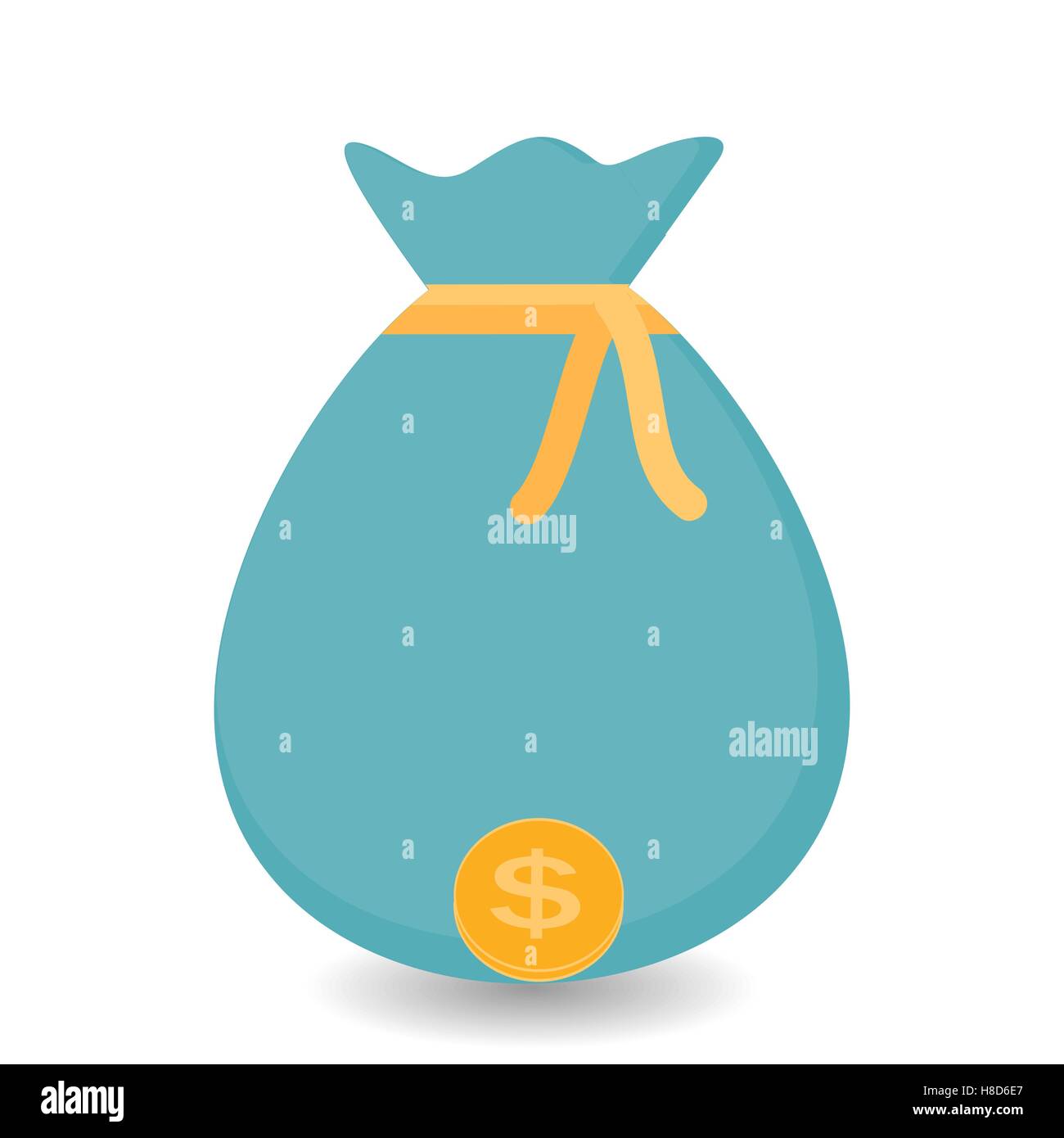 Mette mano alla sacca di monete d'Oro - contributo al futuro. Vettore Illustrazione Vettoriale