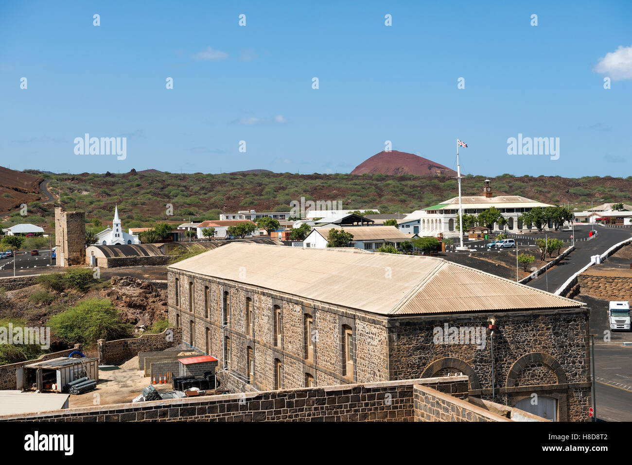 Vista di Georgetown da Fort Thornton isola dell'Ascensione Foto Stock