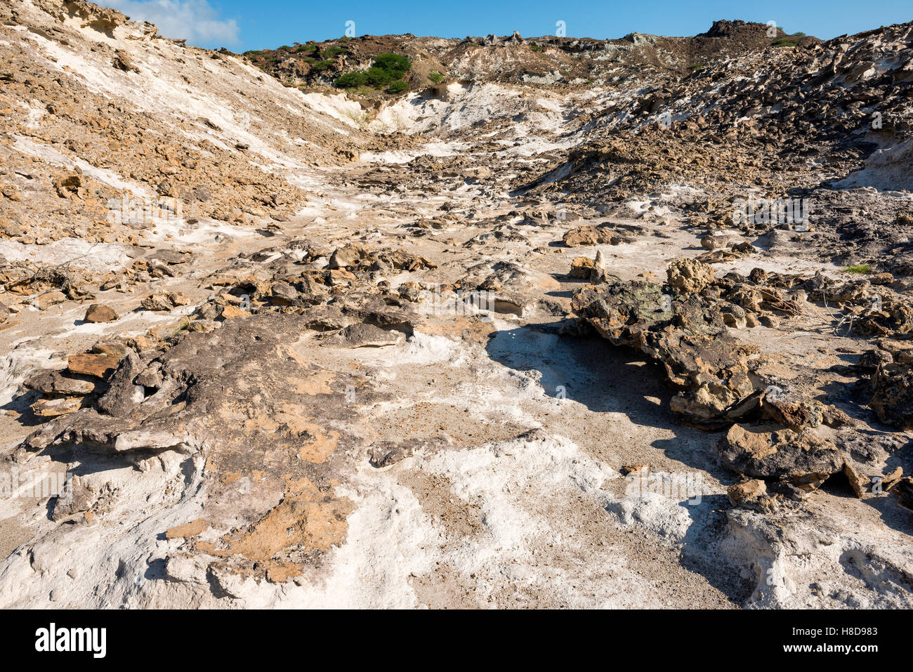 Rocce di origine vulcanica nei pressi di diavoli e scuola di equitazione formazione geologica Isola Ascension reso famoso da Charles Darwin Foto Stock