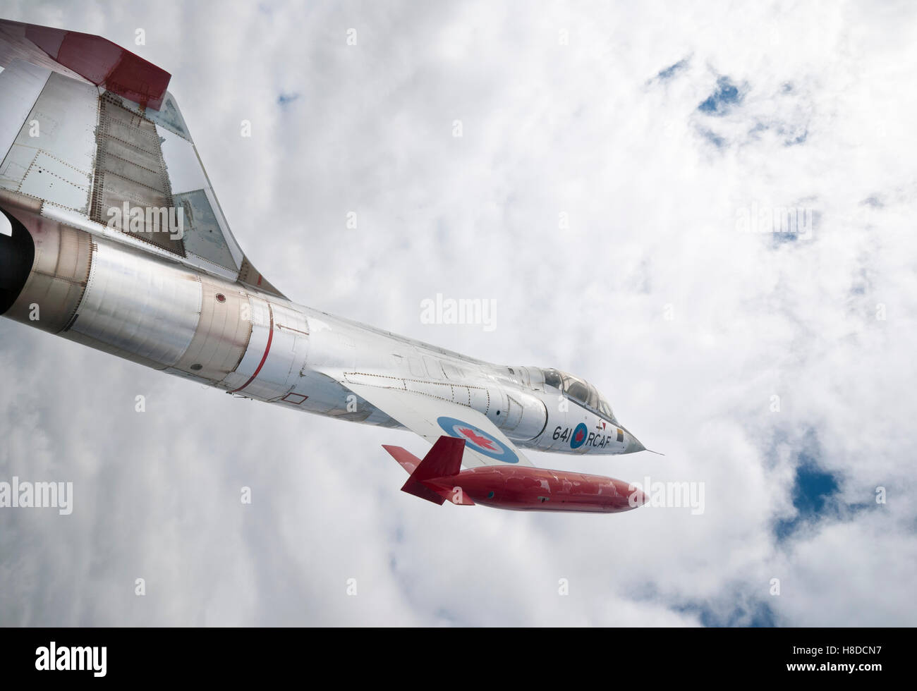 Un Lockheed F-104 Starfighter anche noto come 'widowmaker' sul display a Warplane Heritage Museum, Hamilton Ontario Canada Foto Stock