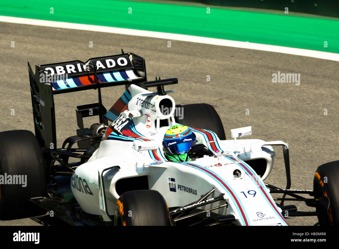 Sao Paulo, Brasile. Xi Nov, 2016. Nella foto il pilota Felipe Massa Williams del team Martini Racing. Primo giorno di prove libere per il Brasile il Grand Prix di Formula 1 nel 2016 svoltasi sul circuito di Interlagos. Credito: Foto Arena LTDA/Alamy Live News Foto Stock