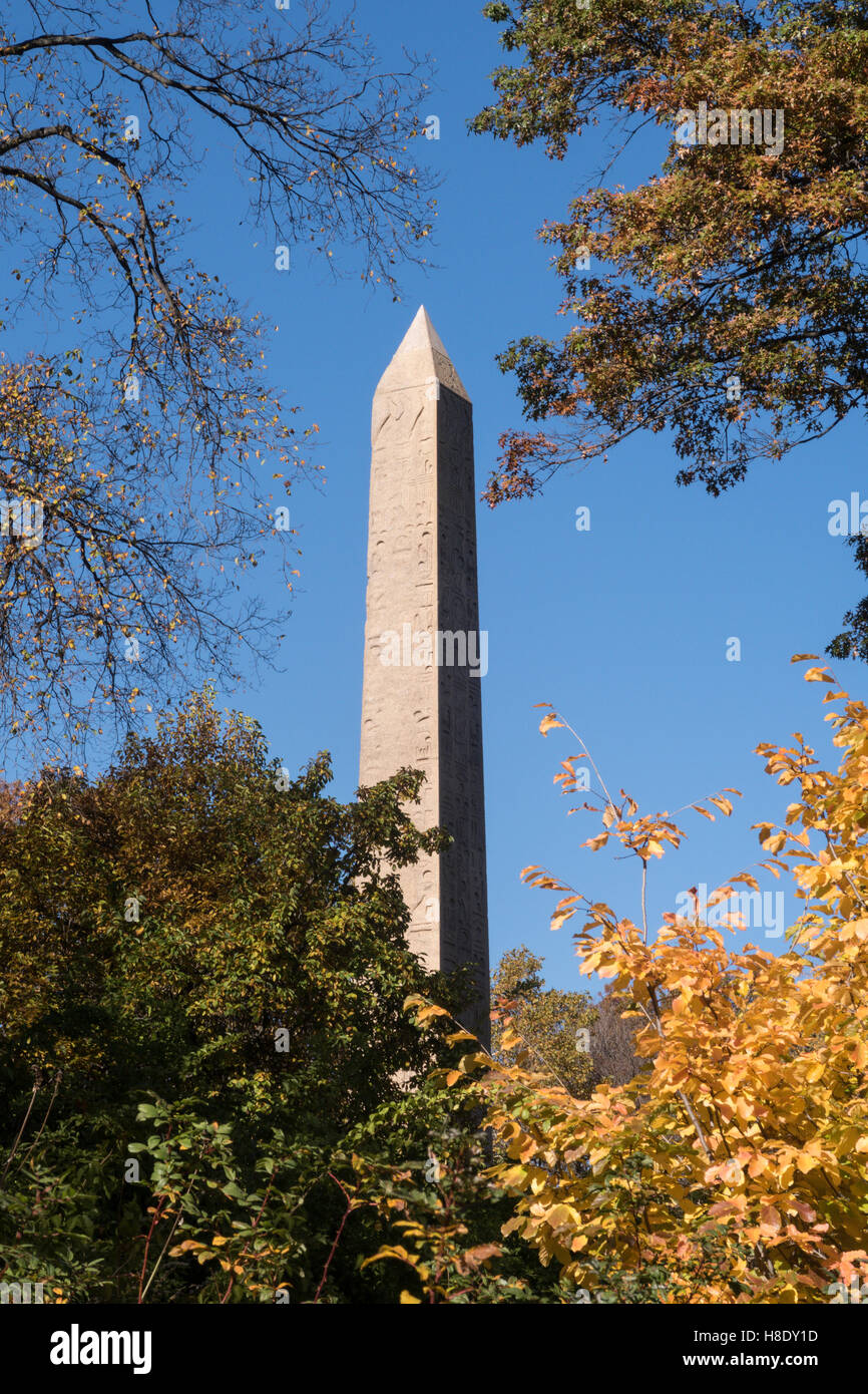 Cleopatra Needle obelisco, Central Park, NYC Foto Stock